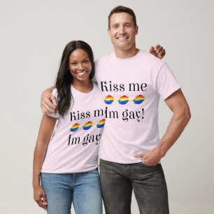 Kiss Me I'm Gay (black letters) T-Shirt