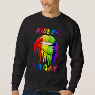 Kiss Me I'm Gay Lgbt Pride Rainbow Lips Sweatshirt
