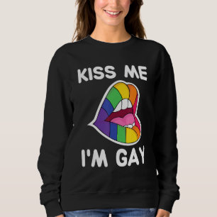 Kiss Me I'm Gay Lgbt Pride Rainbow Lips Sweatshirt