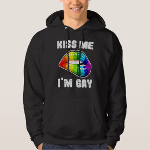 Kiss Me I'm Gay Lgbtq Rainbow Lips Hoodie