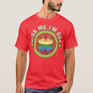 Kiss Me Im Gay Pride LGBTQ St Patricks Day Green C T-Shirt