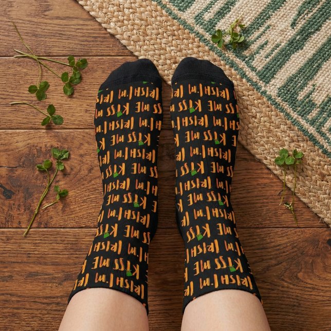 Kiss Me I'm Irish Athletic Crew Socks (The perfect socks for your St. Paddy's pub crawl.)