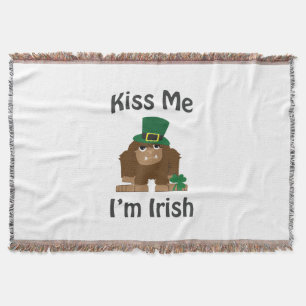Kiss Me I'm irish Bigfoot Throw Blanket