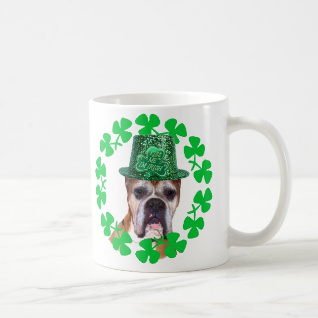 Kiss me I'm Irish Boxer Dog mug (Right)