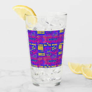 Kiss Me I'm Irish Bright Word Play Glass