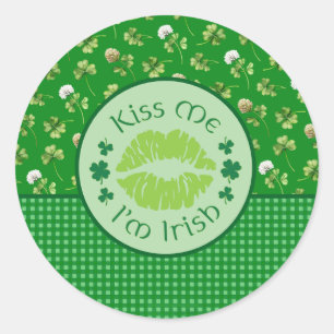 Kiss Me I'm Irish Classic Round Sticker