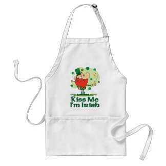 Kiss Me I'm Irish Funny Leprechaun Standard Apron