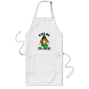 Kiss Me I'm Irish, Funny St. Patricks Day Boxer  Long Apron
