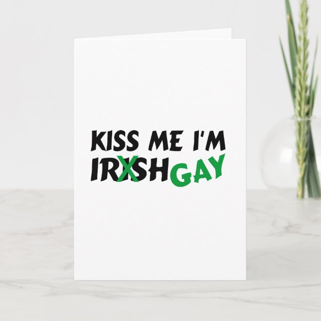 Kiss Me Im Irish Gay Card (Front)