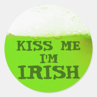 Kiss Me I'm Irish Green Beer Sticker