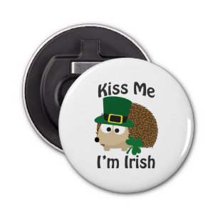 Kiss Me I'm Irish Hedgehog Bottle Opener