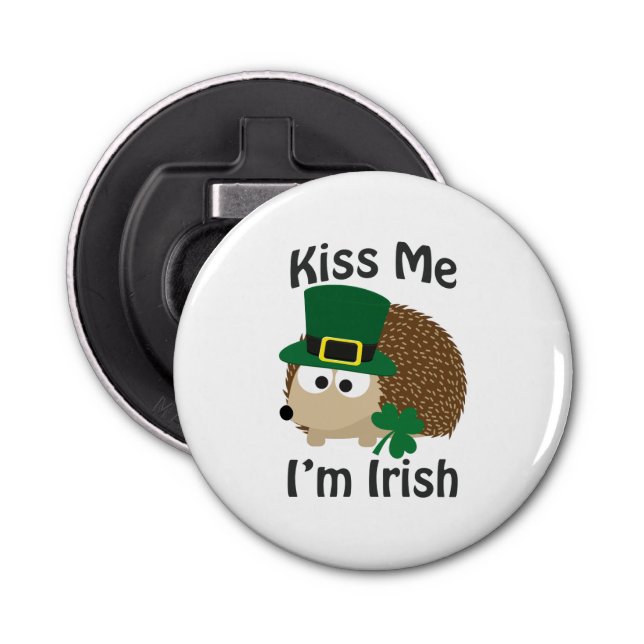 Kiss Me I'm Irish Hedgehog Bottle Opener (Front)