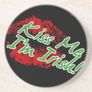 Kiss Me I'm Irish -lips Coaster