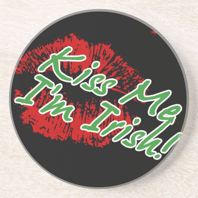 Kiss Me I'm Irish -lips Coaster (Front)