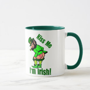 Kiss Me I'm Irish Mooning Leprechaun Mug