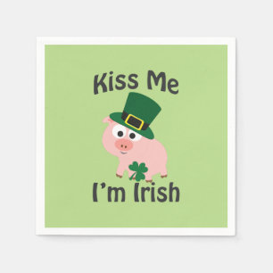 Kiss Me I'm Irish Pig Napkin