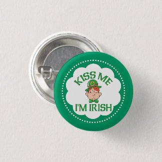 Kiss Me I'm Irish Smooching Man 3 Cm Round Badge