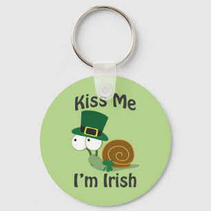 Kiss Me I'm Irish Snail Key Ring