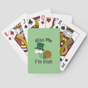 Kiss Me I'm Irish Snail Playing Cards