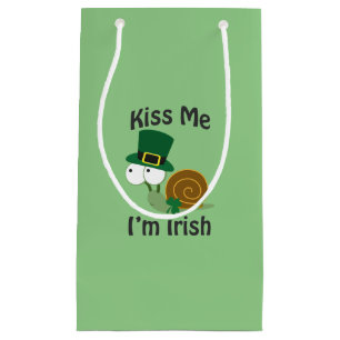 Kiss Me I'm Irish Snail Small Gift Bag