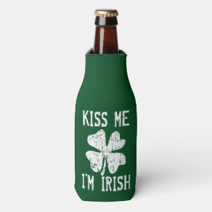 KISS ME I'M IRISH St Patricks Day bottle coolers