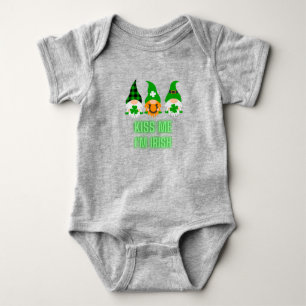 Kiss Me I'm Irish St. Patrick's Day Gnome Shamrock Baby Bodysuit