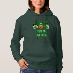 Kiss Me I'm Irish St. Patrick's Day Gnome Shamrock Hoodie