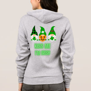 Kiss Me I'm Irish St. Patrick's Day Gnome Shamrock Hoodie