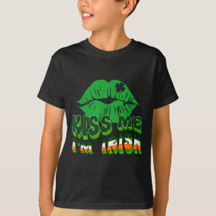 Kiss Me Im Irish St. Patricks Day Lips & Irela T-Shirt