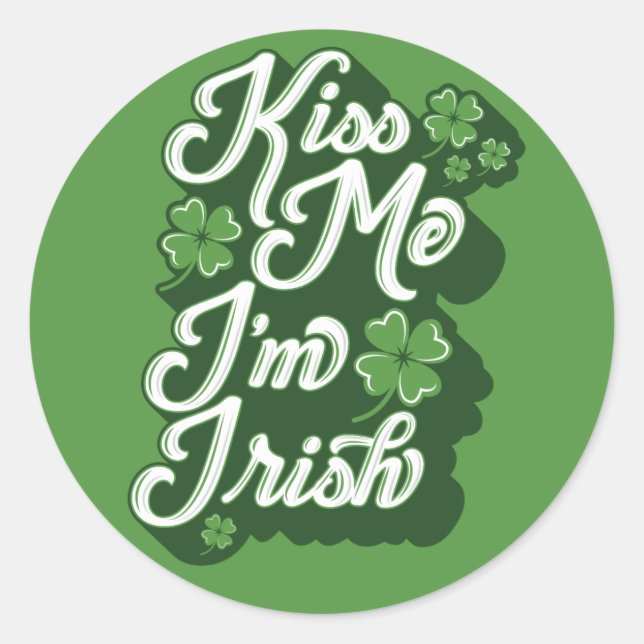 KISS ME, I'M IRISH / St. Patrick's Day Stickers (Front)