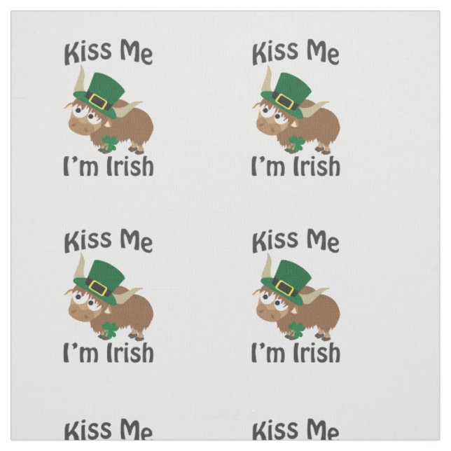 Kiss Me Im Irish St Patricks Day Yak Fabric (Swatch)
