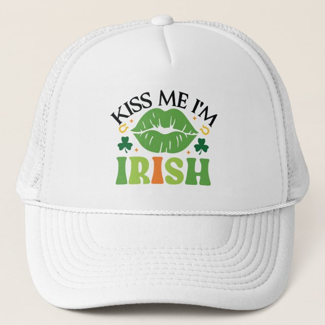 Kiss Me I'm Irish Trucker Hat (Front)