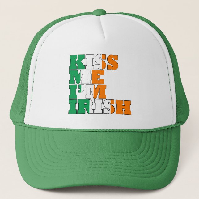Kiss Me I'M Irish Trucker Hat (Front)
