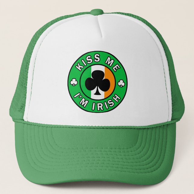 Kiss Me I'm Irish Trucker Hat (Front)