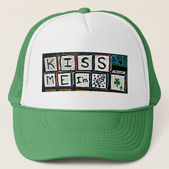 Kiss Me I'm Irish Trucker Hat (Front)
