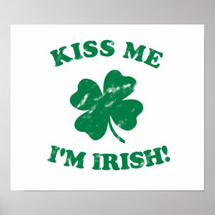 Kiss me I'm Irish Vintage Poster