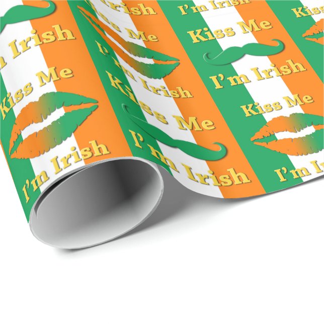 Kiss me I'm Irish Wrapping Paper (Roll Corner)