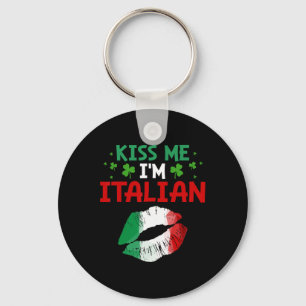 Kiss Me I'm Italian St Patricks Day Funny Irish Bo Key Ring