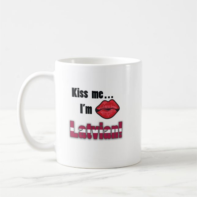 Kiss me I'm Latvian Coffee Mug (Left)