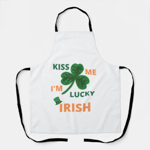 Kiss me i'm lucky irish apron
