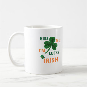 Kiss me i'm lucky irish coffee mug