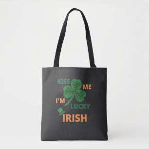 Kiss me i'm lucky irish tote bag