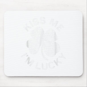 Kiss Me Im Lucky Shirt Irish Men Women Kids St Pat Mouse Mat
