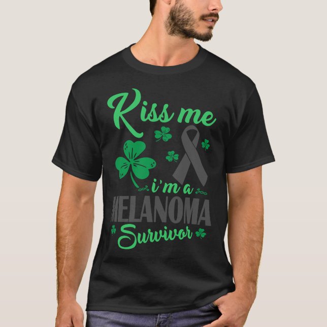 Kiss Me Im Melanoma Survivor T-Shirt (Front)