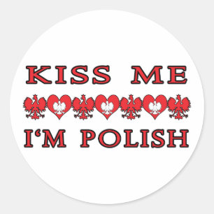Kiss Me I'm Polish Classic Round Sticker