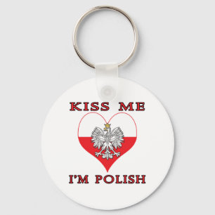 Kiss Me I'm Polish Key Ring