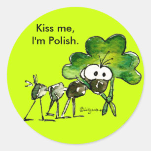 Kiss Me I'm Polish Shamrock Sticker