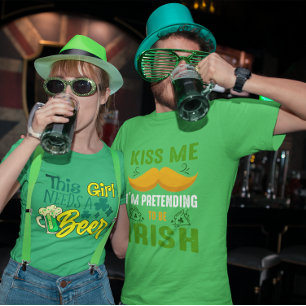 Kiss Me I'm Pretending I'm Irish St Patrick's Day T-Shirt