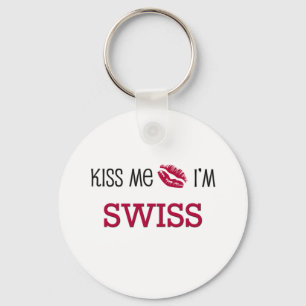 Kiss Me I'm SWISS Key Ring