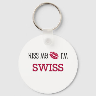 Kiss Me I'm SWISS Key Ring